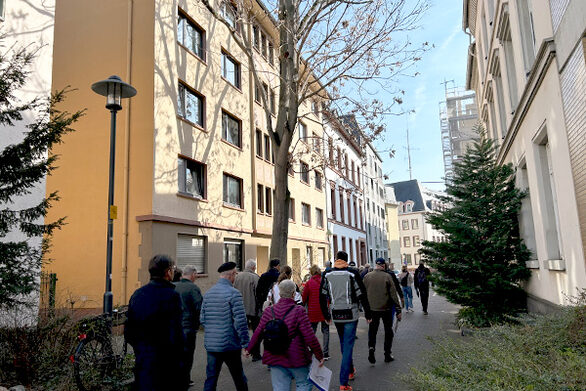 Gruppe eines Stadtspaziergangs