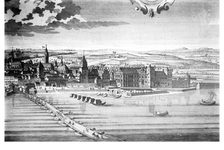 Bildergalerie Kurfürstliches Schloss Kurfürstliches Schloss So sah Mainz um 1720/30 aus: Historische Stadtansicht von der Schiffsbrücke bis zur Martinsburg.