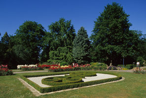 Mainzer Rad aus Buchsbaum im Rosengarten. © Landeshauptstadt Mainz