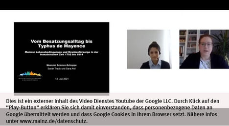 Die Landeshauptstadt Mainz nutzt den Video-Dienst Youtube.  Vor einem Klick auf den Play-Button empfängt Youtube keine Daten und setzt keine Cookies. Nähere Informationen über Youtube finden Sie in den Datenschutzinformationen zu unserem Youtube-Kanal: www.mainz.de/datenschutz