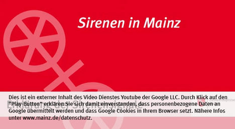 Die Landeshauptstadt Mainz nutzt den Video-Dienst Youtube. Vor einem Klick auf den Play-Button empfängt Youtube keine Daten und setzt keine Cookies. Nähere Informationen über Youtube finden Sie in den Datenschutzinformationen zu unserem Youtube-Kanal: www.mainz.de/datenschutz