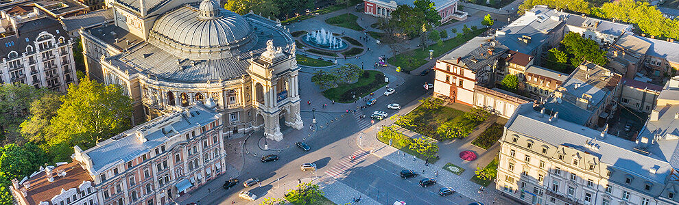 Luftaufnahme der ukrainischen Stadt Odessa